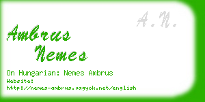 ambrus nemes business card